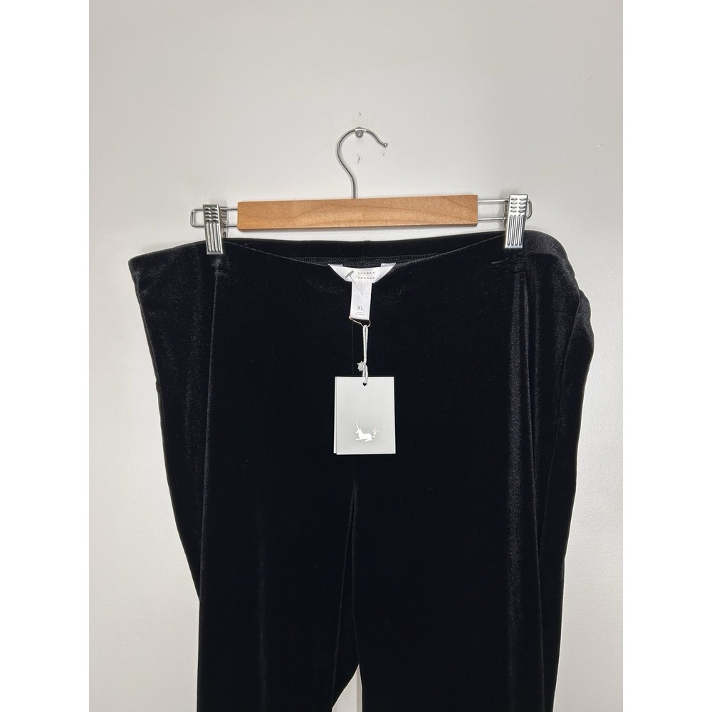 LC Lauren Conrad Runway Black Velvet Women's Pants Skinny Size XL New NWT - Picture 9 of 10